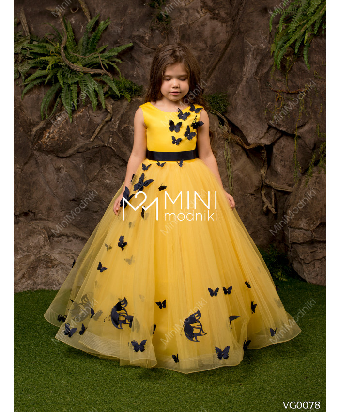 Платье пышное с бабочками желтое от Veronicaiko - 4